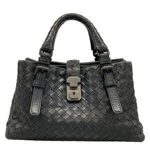 Bottega Veneta Handbag Baby Roman Black Leather